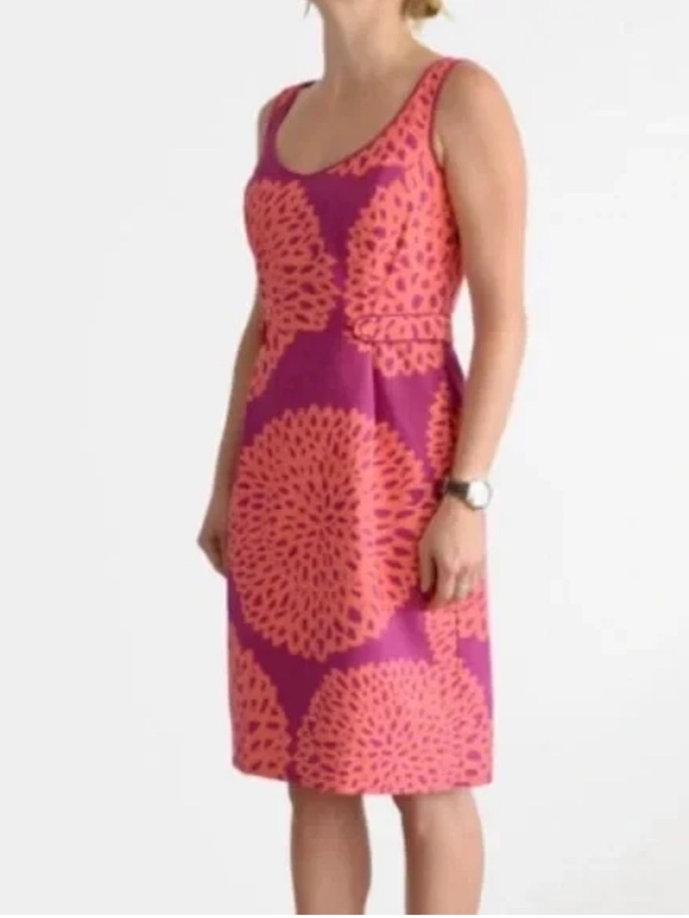 Boden Medallion Print Sleeveless Sheath Dress Magenta‎ Orange Women 6